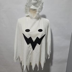 Halloween White Ghost Hooded Feather Child Cape Costume Ages 2-4 Years
